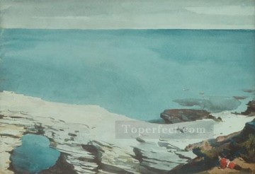  bridge - Natural Bridge Bermuda Realism marine painter Winslow Homer
